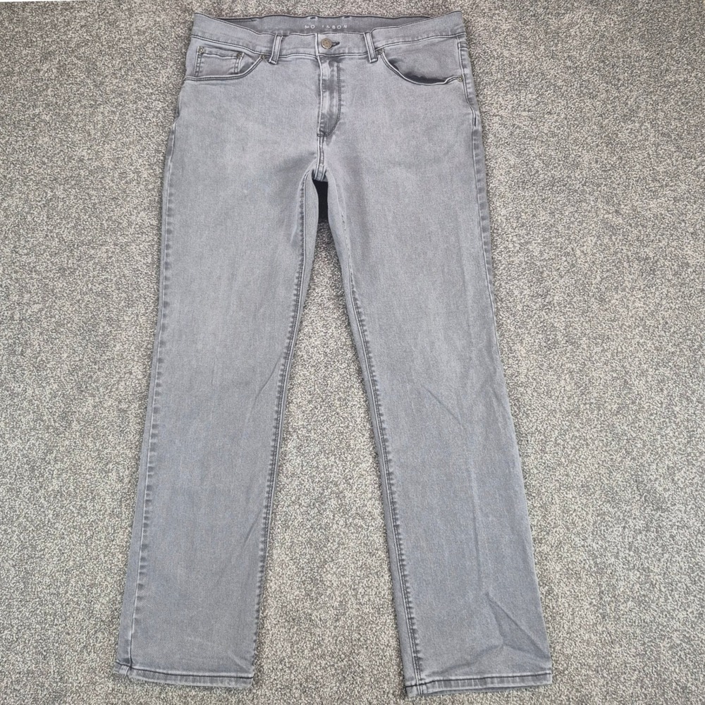 Mott & Bow Straight Jeans Mens 35x32 Gray Stone Stretch Denim